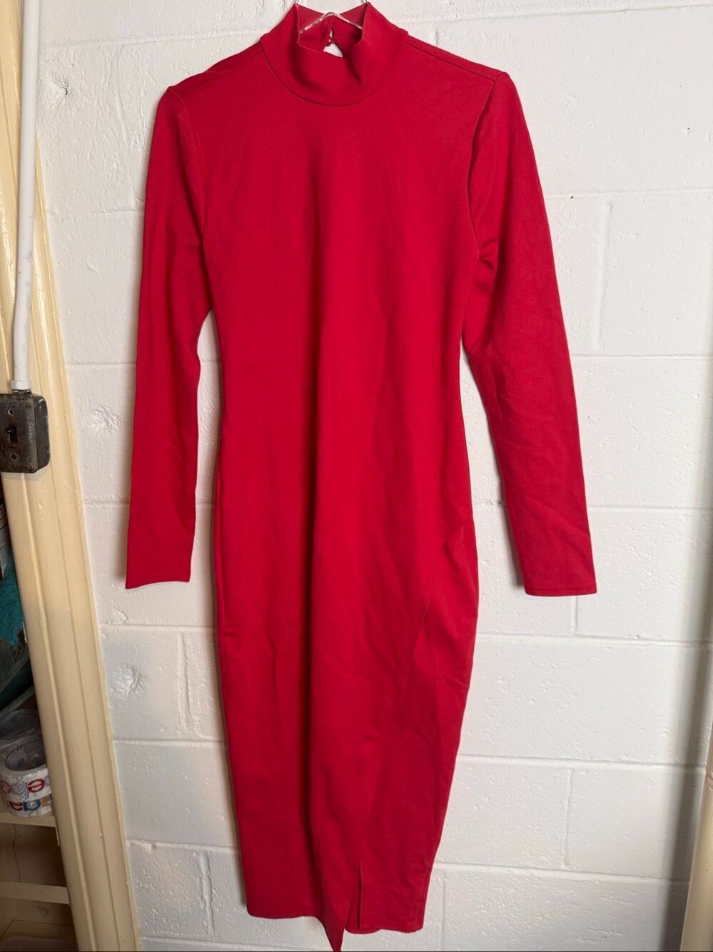 Lovers and Friends Women’s Red Midi Bodycon Dress Size L Open Back NWT